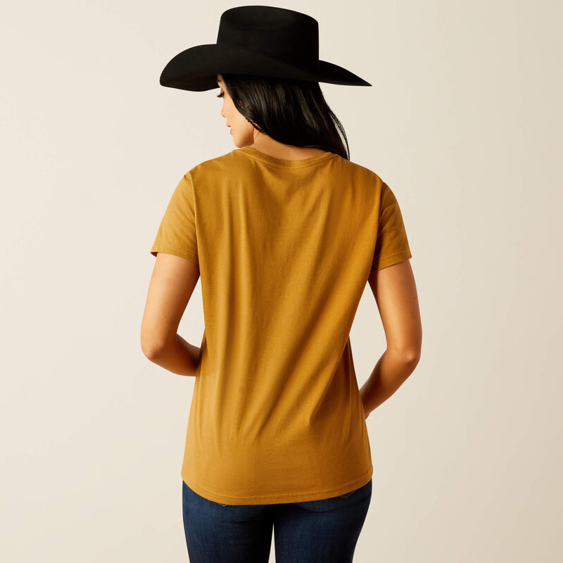 Ariat Women's Stay Gold Graphic T-Shirt in Harvest Gold (Available in Plus Sizes)