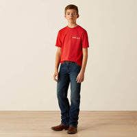 Ariat Boy's Original Flag Scope Graphic Logo T-Shirt in Red Heather