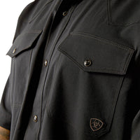 Ariat Men's S/S VentTEK Classic Fit Western Snap Shirt in Black