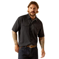 Ariat Men's S/S VentTEK Classic Fit Western Snap Shirt in Black
