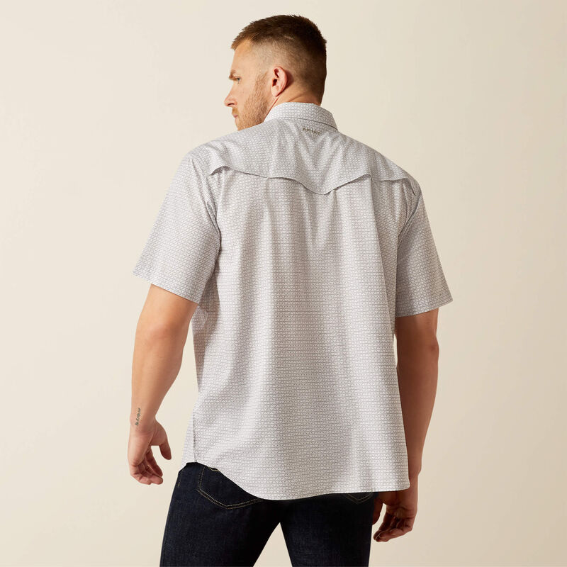 Ariat Men's S/S VentTEK Classic Fit Western Snap Shirt in Moonbeam