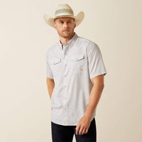 Ariat Men's S/S VentTEK Classic Fit Western Snap Shirt in Moonbeam