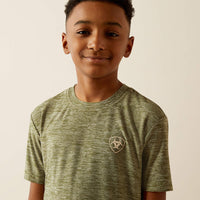 Ariat Youth Boy's Tree Bark Camo Charger T-Shirt in Dark Olive