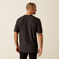 Ariat Men's Vertical Gradient Charger Logo T-Shirt in Black Heather