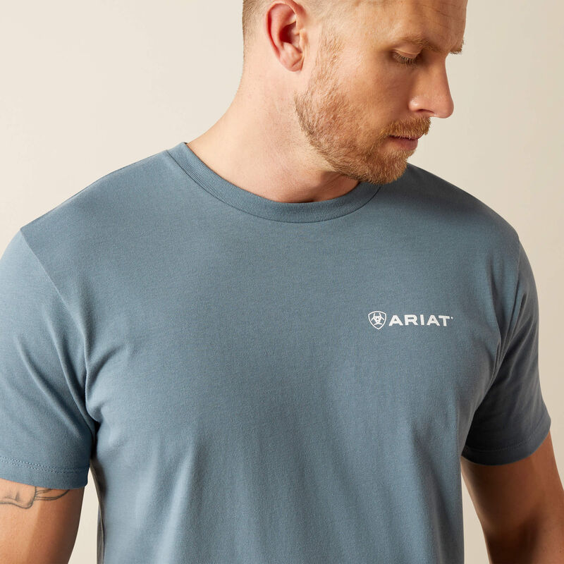 Ariat Men's Eagle Rock Logo Graphic T-Shirt in Light Denim