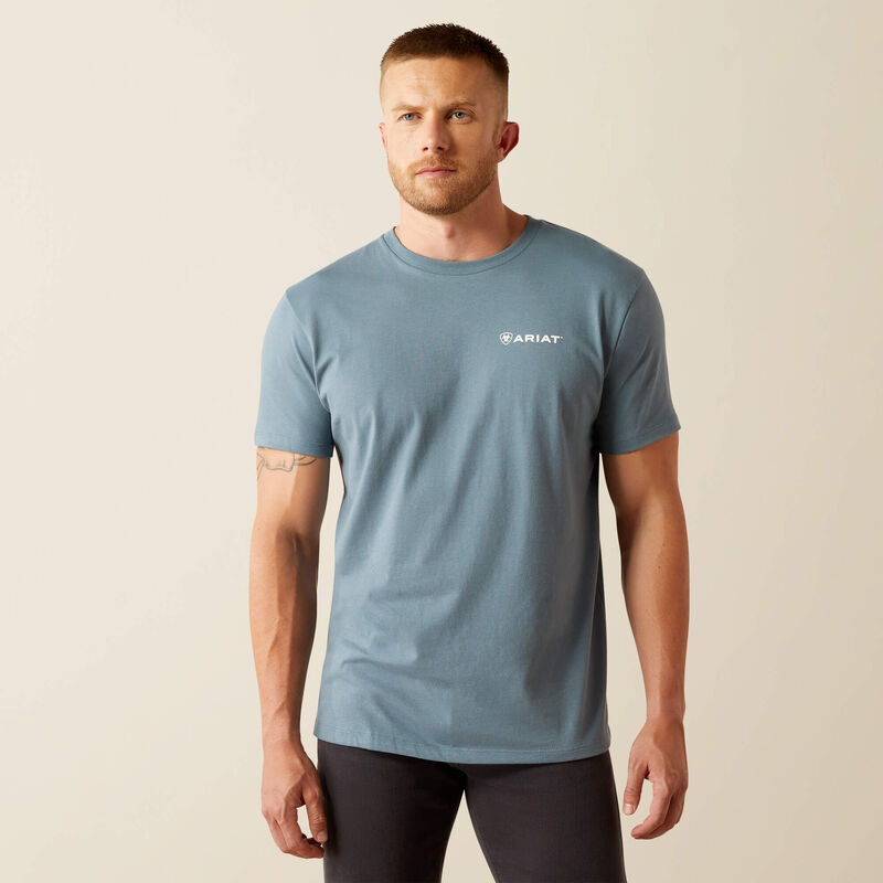 Ariat Men's Eagle Rock Logo Graphic T-Shirt in Light Denim