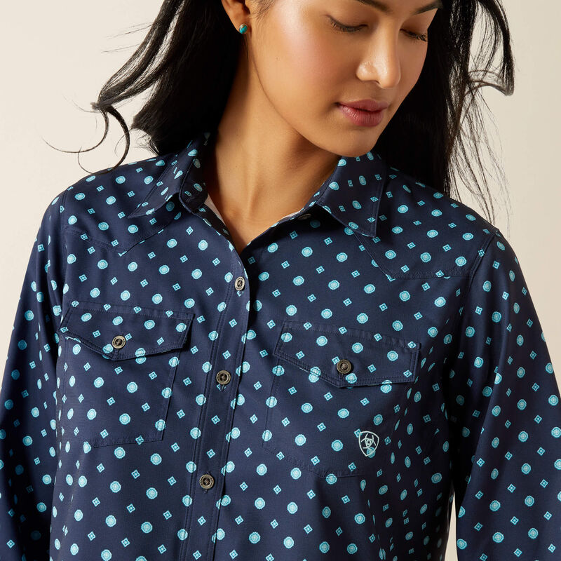 Ariat Women's L/S VentTEK Stretch Western Button Down Shirt in Foulard