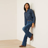 Ariat Women's L/S VentTEK Stretch Western Button Down Shirt in Foulard