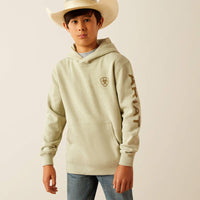 Ariat Youth Boy's Logo Hoodie in Sage Heather