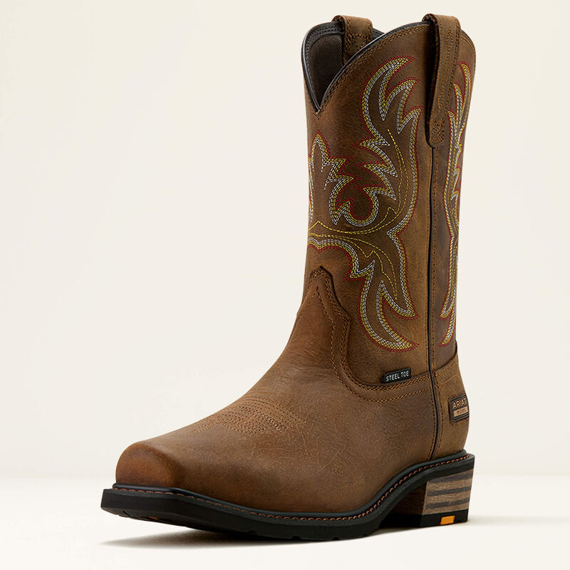 Ariat Men's Ironside Square Toe Steel Toe Work Boot in Rye Brown & Tan
