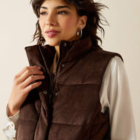 Ariat Women's Swirls Faux Leather Vest in Mole