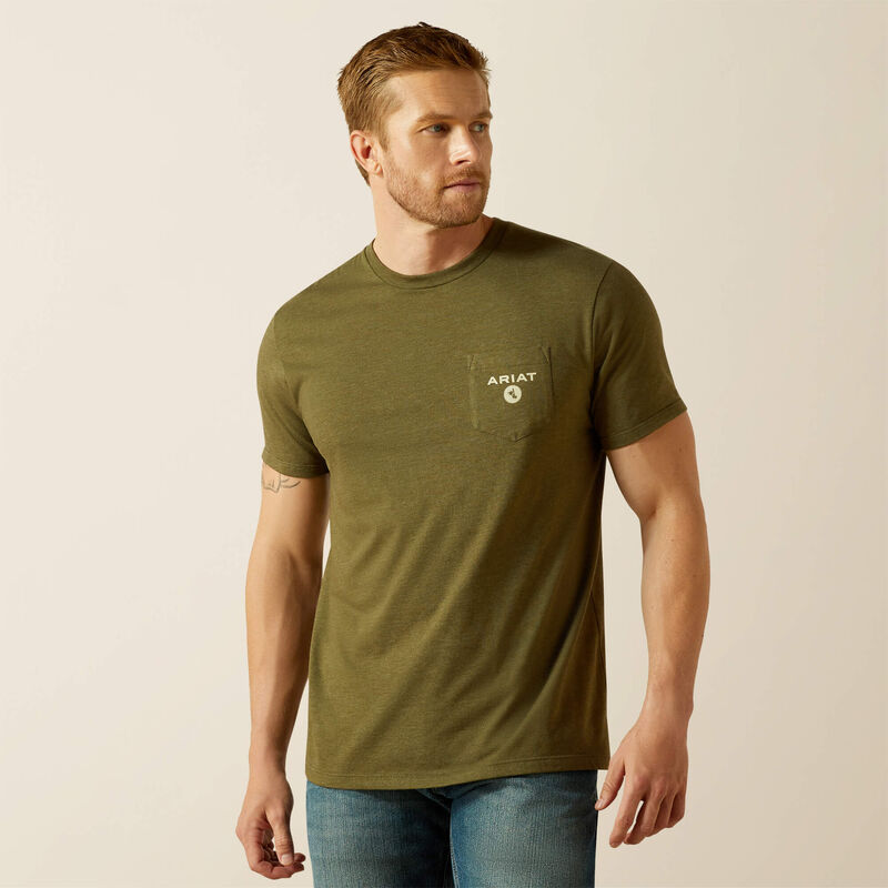 Ariat Men's Roped Diamond T-Shirt in Military Green