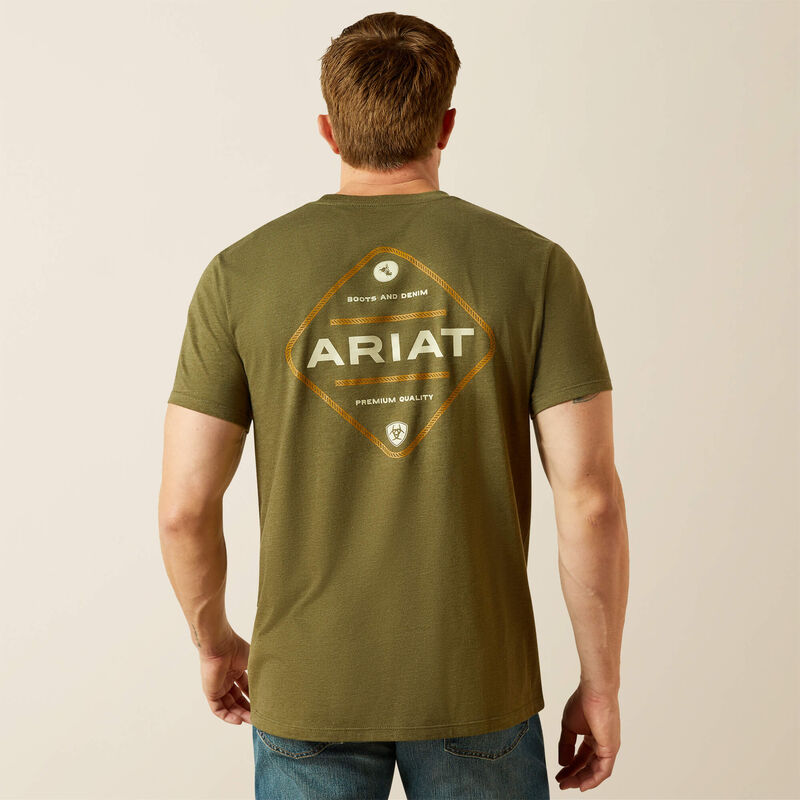 Ariat Men's Roped Diamond T-Shirt in Military Green