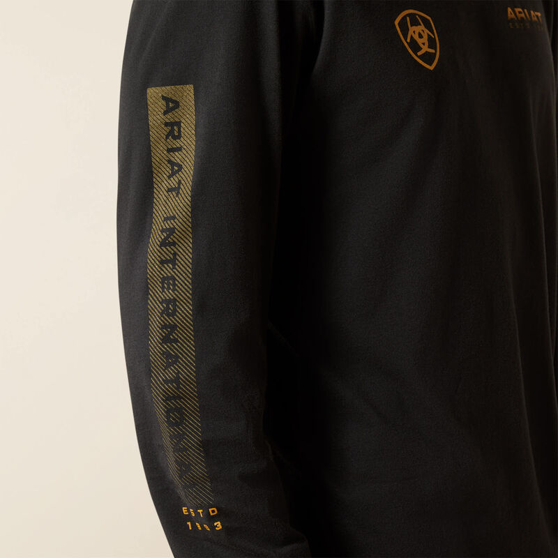 Ariat Men's L/S Clean Stripe T-Shirt in Black