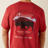 Ariat Men's Patriot Buffalo Coin T-Shirt in Brick Red