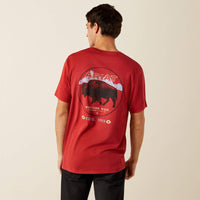 Ariat Men's Patriot Buffalo Coin T-Shirt in Brick Red