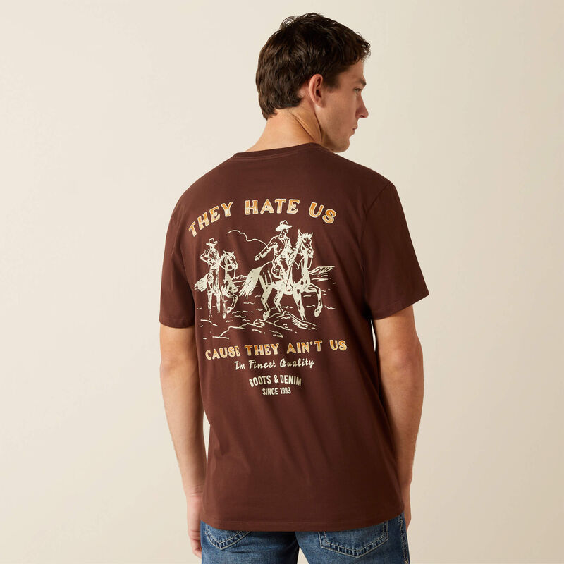 Ariat Men's 'They Ain't Us' T-Shirt in Deep Mahogany