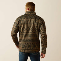 Ariat Tek Men's Caldwell 1/4 Button Pullover Sweater in Light Brown Southwest