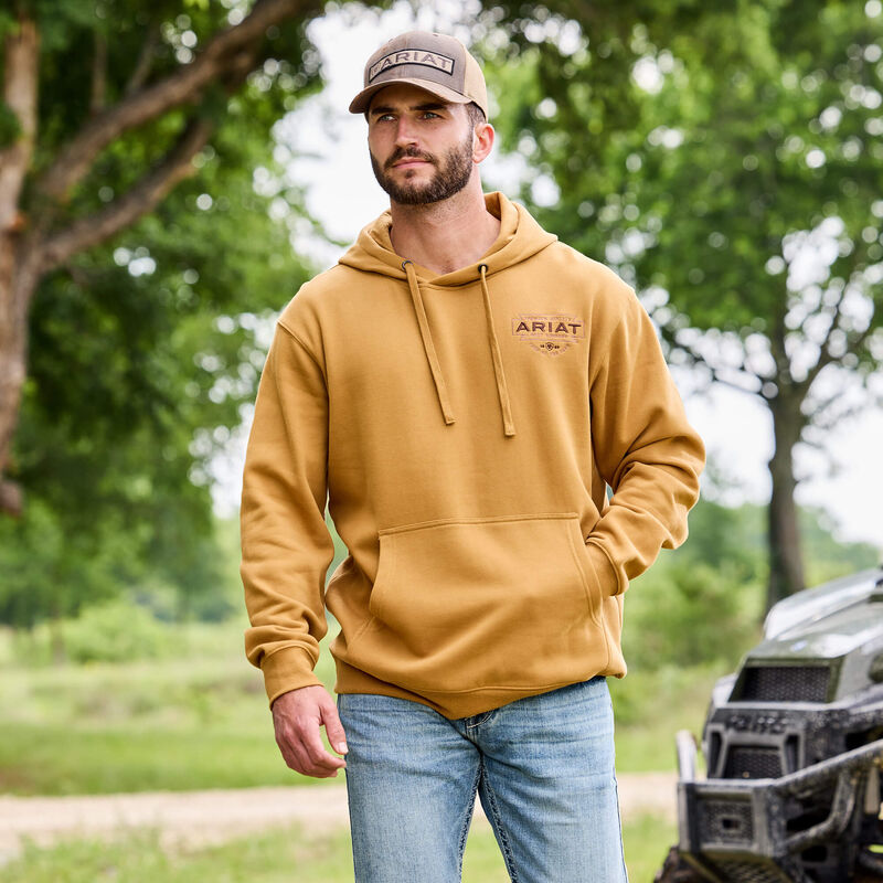 Ariat Men's Southwest Simple Hoodie in Bone Brown (Available in Tall Sizes)
