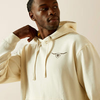 Ariat Men's Shield Steerhead Hoodie in Oatmeal