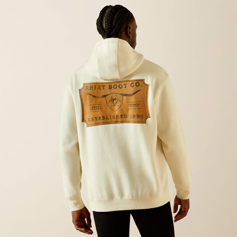 Ariat Men's Shield Steerhead Hoodie in Oatmeal