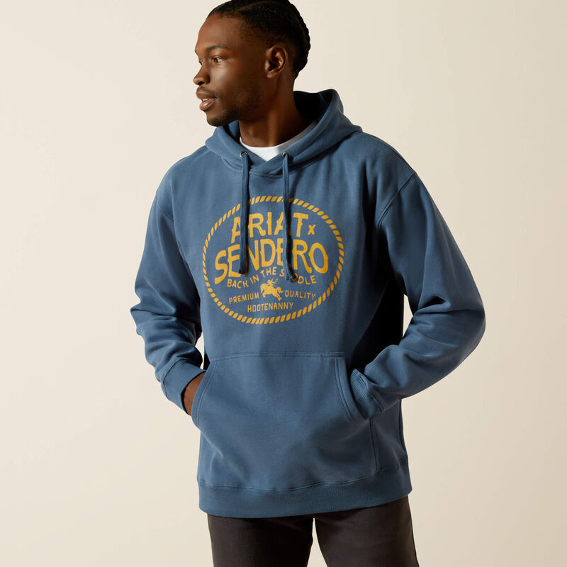 Ariat x Sendero Men's Back in the Saddle Hoodie in Dark Denim