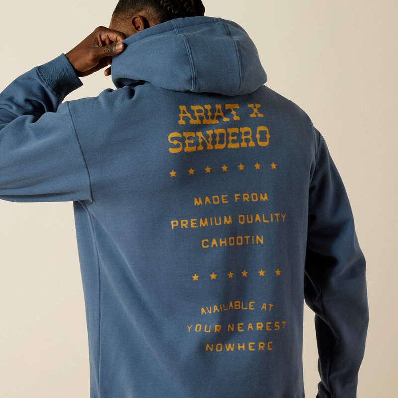 Ariat x Sendero Men's Back in the Saddle Hoodie in Dark Denim
