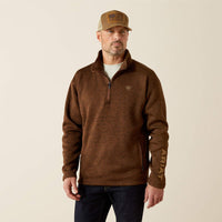 Ariat Tek Men's Caldwell Logo 1/4 Zip Pullover Sweater in Carafe