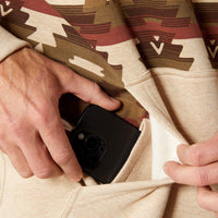 Ariat Men's Color Block Hoodie in Oatmeal Southwest