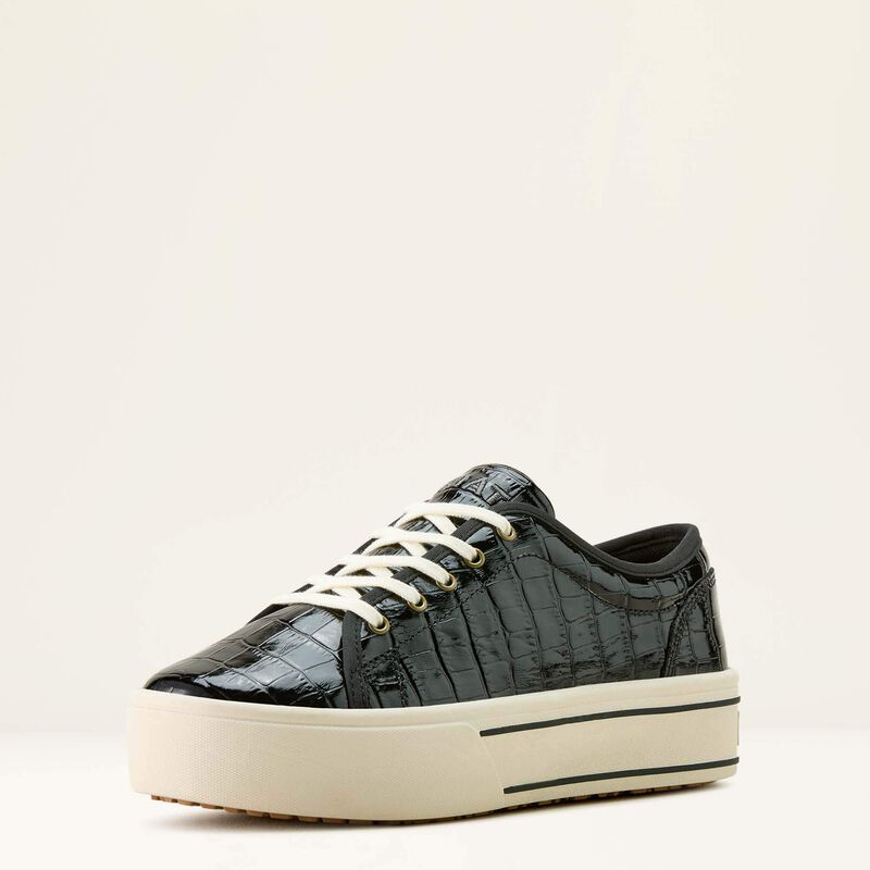 Ariat Women's Skylar Platform Shoe in Black Luxe Caviar Croc Print