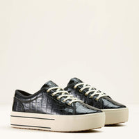 Ariat Women's Skylar Platform Shoe in Black Luxe Caviar Croc Print