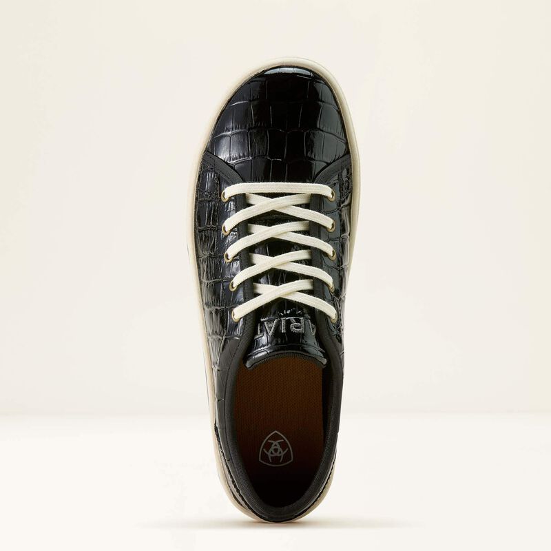Ariat Women's Skylar Platform Shoe in Black Luxe Caviar Croc Print