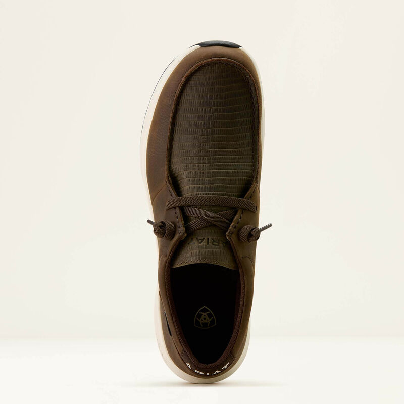 Ariat Men's Buckeye H20 Waterproof Shoe in Dark Brown & Brown Lizard Print