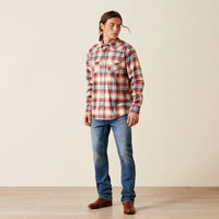 Ariat Men's L/S Harper Retro Fit Plaid Western Snap Shirt in Rust