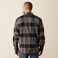 Ariat Men's L/S Hernandez Retro Fit Western Snap Shirt in Dark Grey (Available in Regular & Tall Sizes)