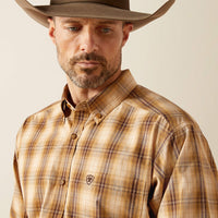 Ariat Men's L/S Pro Series Tiger Classic Fit Western Button Up Shirt in Mustard Plaid (Available in Regular & Tall Sizes)