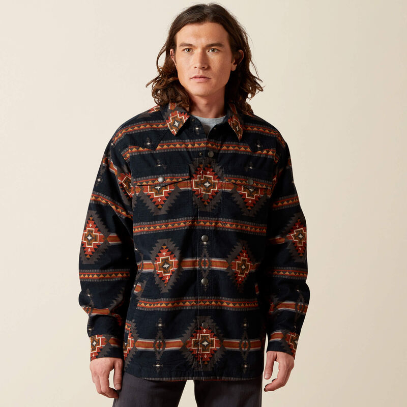 Ariat Men's Hensley Corduroy Retro Shirt Jacket in Dark Grey