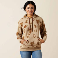 Ariat Women's Logo 2.0 Hoodie in Savannah Tan Heather (Available in Regular and Plus Sizes)