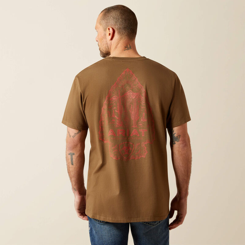 Ariat Men's Stone Arrowhead T-Shirt in Teak
