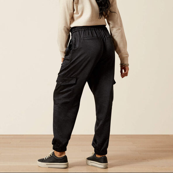 Ariat Women's Silky Cargo Python Print Jogger in Black