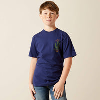 Ariat Youth Boy's S/S Neon Cactus Graphic T-Shirt in Medieval Blue