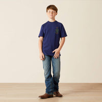 Ariat Youth Boy's S/S Neon Cactus Graphic T-Shirt in Medieval Blue