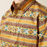 Ariat Boy's L/S Teddi Classic Fit Western Button Down Shirt in Tan