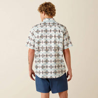 Ariat Men's S/S Printed VentTEK Classic Fit Button Down Shirt in Off White Aztec