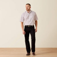Ariat Men's S/S Tadeo Classic Fit Button Down Shirt in White Southwest Print