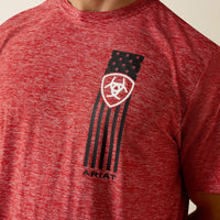 Ariat Men's Patriot Stripe T-Shirt in Haute Red Heather