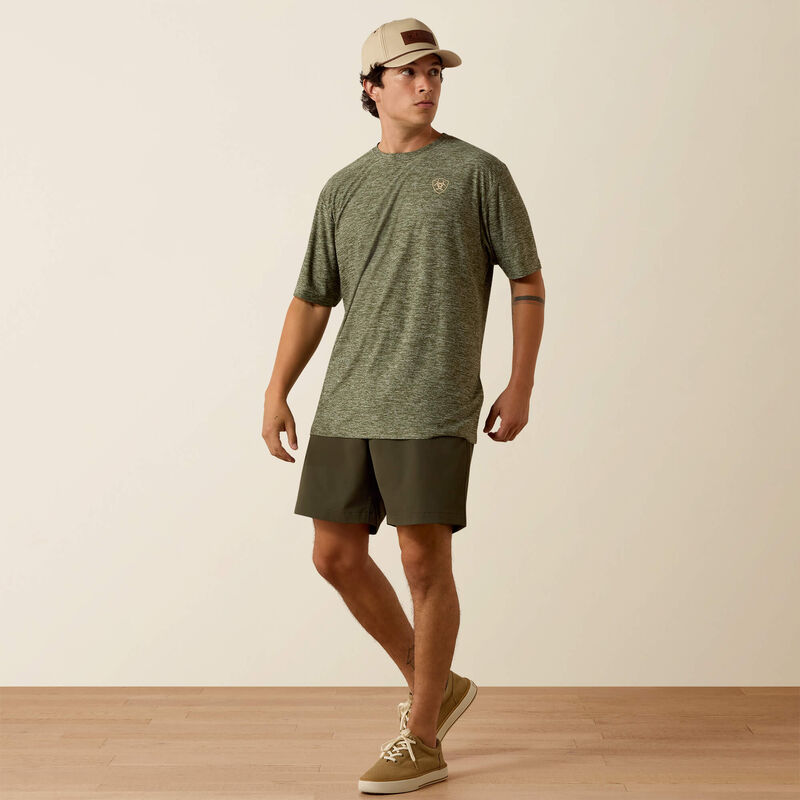 Ariat Men's Longskull Freedom T-Shirt in Dark Olive Heather
