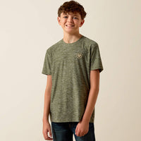 Ariat Youth Boy's Longskull Freedom T-Shirt in Dark Olive Heather