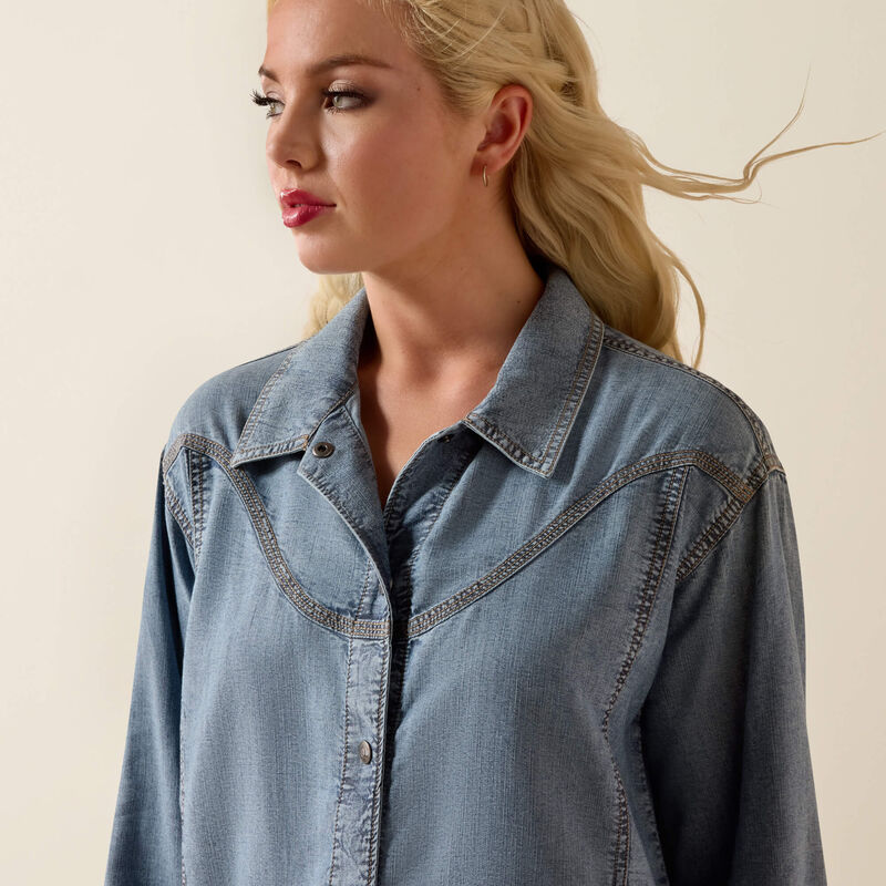 Ariat Women's Bonfire Shirt Jacket in Medium Blue