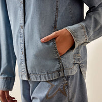 Ariat Women's Bonfire Shirt Jacket in Medium Blue